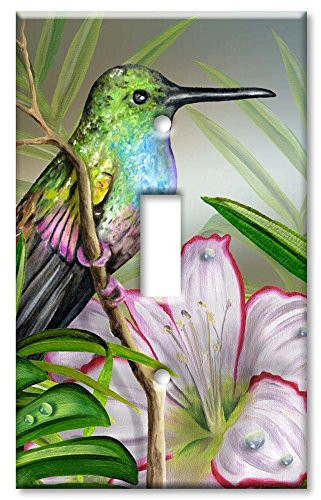 Single Gang Toggle Wall Plate - Hummingbird at Rest