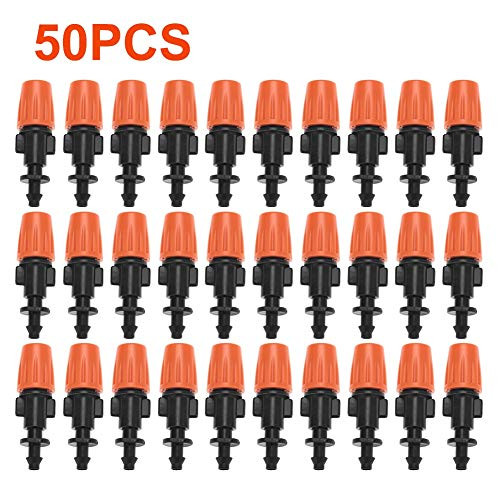 Delaman 50pcs Set Adjustable Garden Drip Irrigation Misting Nozzles Micro Flow Sprinkler Head Atomizer Delaman 50pcs Set Adjustable Garden Drip Irrigation Misting Nozzles Micro Flow Sprinkler Head Atomizer