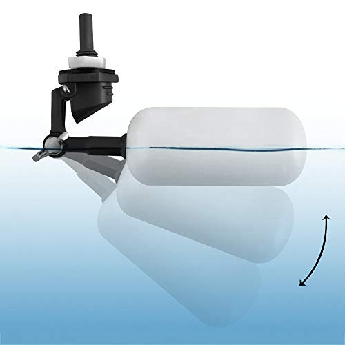 QWORK Mini Float Valve 1 4  NPT Float Ball Valve Adjustable Arm Automatic Fill Feed Humidifier Tank Water for Livestock Water Trough Ponds Aquaculture Aquariums Hydroponics and Reservoir