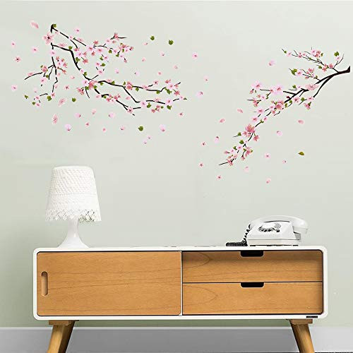ufengke Flower Peach Blossom Wall Stickers Tree Branch Wall Decals Art Decor for Bedroom Living Room ufengke Flower Peach Blossom Wall Stickers Tree Branch Wall Decals Art Decor for Bedroom Living Room