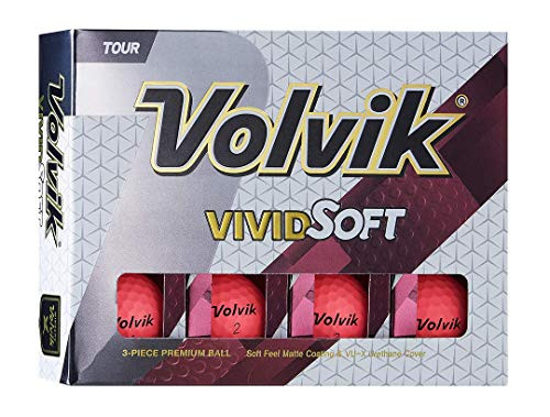 Volvik Vivid Soft Golf Balls Pink  One Dozen