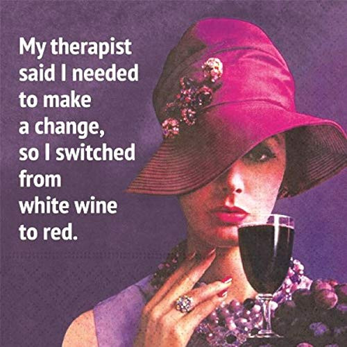 My Therapist Said Cocktail Napkins - Fun Classy Design for Wine Drinkers, 20 Beverage Napkins