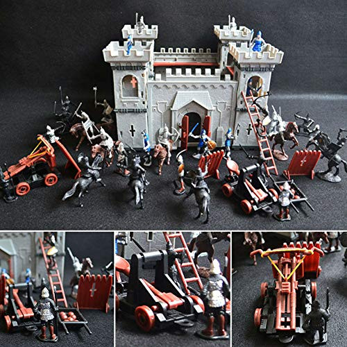 S28esong Medieval Castle ToysKnight Game Soldier Model Building Accessories DIY Assembled Castle Model SetPlayset Gifts