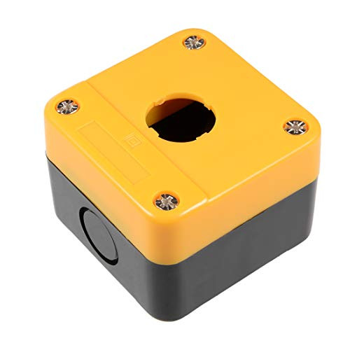 uxcell Push Button Switch Control Station Box 22mm 1 Button Hole Waterproof Yellow and Black