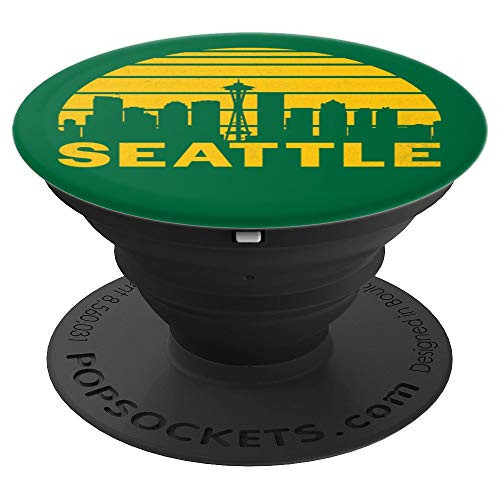 Vintage Seattle Washington Cityscape Retro Graphic PopSockets Grip and Stand for Phones and Tablets