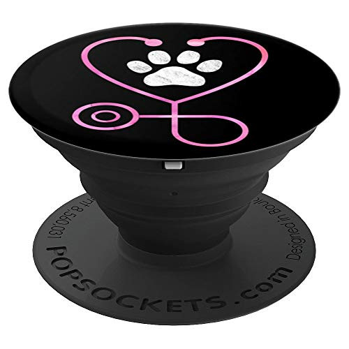 Veterinary Medicine Vet Tech Veterinarian Stethoscope Gift PopSockets Grip and Stand for Phones and Tablets