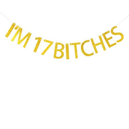 I'm 17 Bitches Banner for 17th Birthday Party Decorations