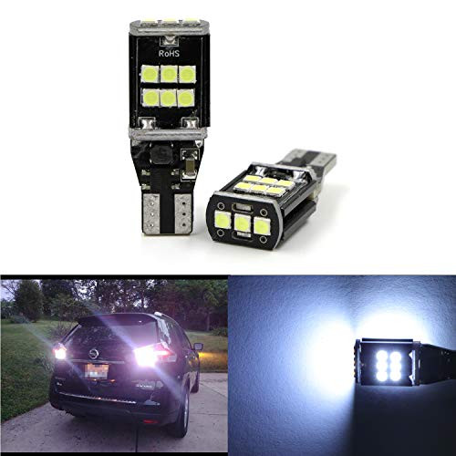 6000K White 912 921 LED Backup Light Bulbs High Power 2835 15-SMD Chipsets Error Free T15 906 W16W for Back Up Lights Reverse Lights