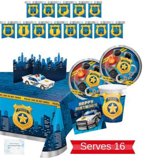 Police Party Supplies Plates Cups Napkins Banner Tablecloth and Centerpiece for 16 People Perfect Police Party Decorations for Birthday Party Police Party Supplies Plates Cups Napkins Banner Tablecloth and Centerpiece for 16 People Perfect Police Party Decorations for Birthday Party