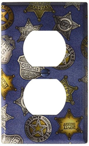 Art Plates - Sheriff Badges (Denim) Switch Plate - Outlet Cover