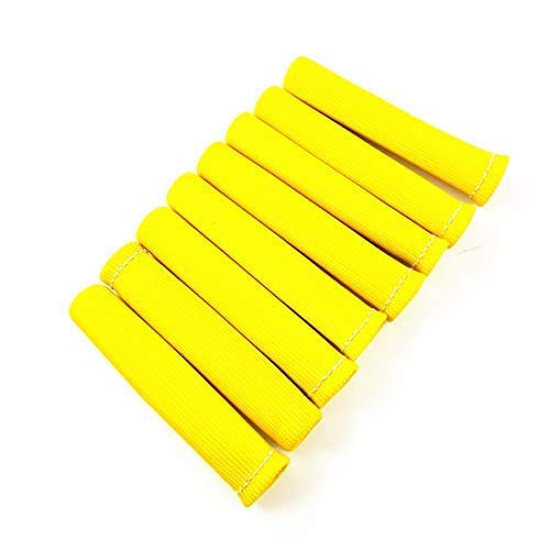WFLNHB 8pcs Yellow 1200° Spark Plug Wire Boots Heat Shield Protector Sleeve Fit for SBC BBC