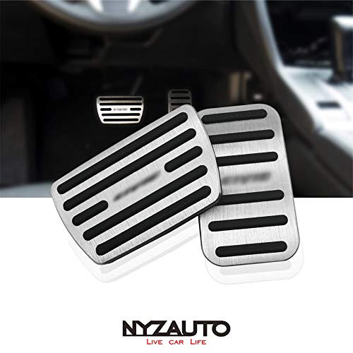 NYZAUTO Anti Slip Performance Foot Pedal Pads Compatible with Honda 10th gen CivicAuto No Drilling Aluminum Brake and Accelerator Pedal Covers Silver Black