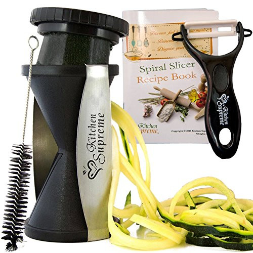 Spiral Slicer Spiralizer Complete Bundle - Vegetable Spiralizer and Cutter - Zucchini Pasta Noodle Spaghetti Maker