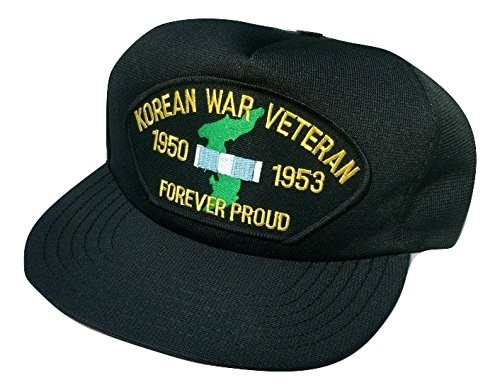 Korea War Veteran Forever Proud Adjustable Ball Cap Black