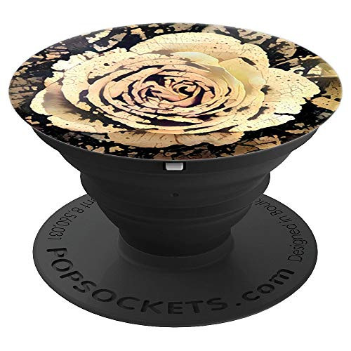 Floral Grip  Artistic Rose Flower Ink Paint Design PopSockets Grip and Stand for Phones and Tablets