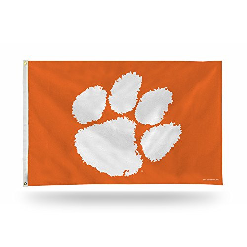Rico Industries NCAA Clemson Tigers 3 Foot by 5 Foot Single Sided Banner Flag with Grommets