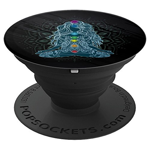 Meditating Lotus Asana Seven Chakras Meditation Yoga PopSockets Grip and Stand for Phones and Tablets