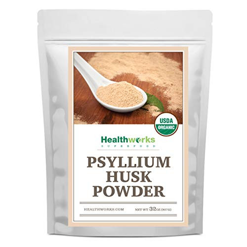 Healthworks Psyllium Husk Powder  32 Ounces   2 Pounds    Raw   Certified Organic   Finely Ground Powder from India   Keto Vegan   Non GMO   Fiber Support   Packaging May Vary