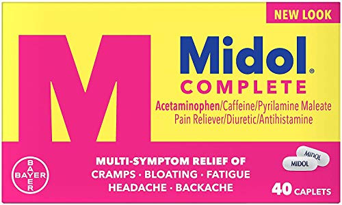 Midol Complete Menstrual Period Symptoms Relief Caplets 40 Count 2 Pack