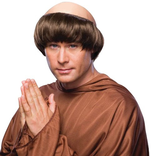 Forum Monk Wig with Tonsure Brown One Size