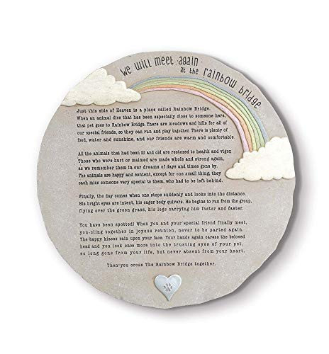 Grasslands Road Rainbow Bridge Slate Grey 9 x 9 Resin Stone Outdoor Decorative Stepping Stone