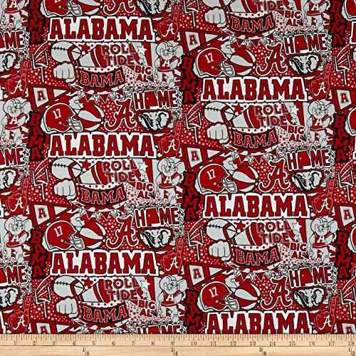 Sykel Enterprises NCAA Alabama Pop Art Cotton TEAM COLOR Fabric by the Yard
