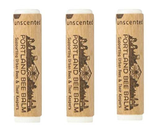 Portland Bee Balm All Natural Handmade Beeswax Based Lip Balm Unscented 3 Tube Pack Portland Bee Balm All Natural Handmade Beeswax Based Lip Balm Unscented 3 Tube Pack