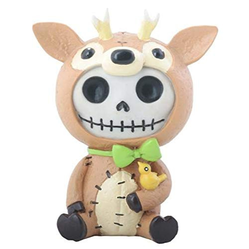 SUMMIT COLLECTION Furrybones John Signature Skeleton in Reindeer Costume with Small Yellow Bird SUMMIT COLLECTION Furrybones John Signature Skeleton in Reindeer Costume with Small Yellow Bird