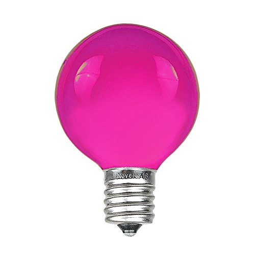 Novelty Lights 25 Pack G50 Outdoor Patio Globe Replacement Bulbs Purple E17 C9 Intermediate Base 7 Watt