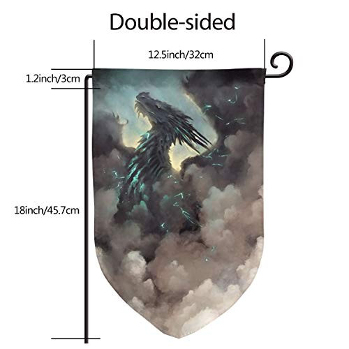 Green Thunder Dragon Garden Flag Welcome Quote Double Sided Tropical Ocean House Yard Flag Rustic Coastal Garden Yard Nautical Sea Decorations Home Decorative Seasonal Outdoor Flag 125 X 18