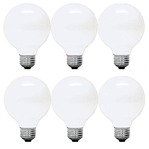 GE Lighting Soft White   40 Watt 320 Lumens 2600K   27 Year Double Life Decorative G25 Vanity Globe Light Bulbs  6 Bulbs