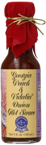 Pepper s Georgia Peach and Vidalia Onion Hot Sauce with Red Velvet Top 5 Ounce
