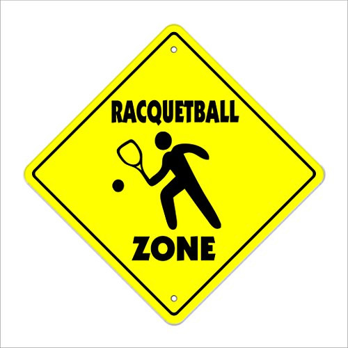 Racquetball Crossing Sign Zone Xing   Indoor Outdoor   20  Tall Sport Game Gag Player Club Instructor Teacher