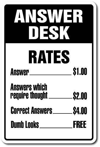 SignMission Answer Desk Decal   Indoor Outdoor   7  Tall
