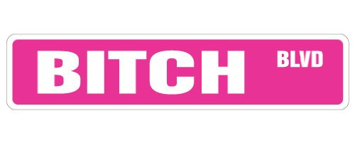 Bitch Boulevard Street Sign Novelty Signs Funny Wife Girlfriend   Indoor Outdoor    24  Wide