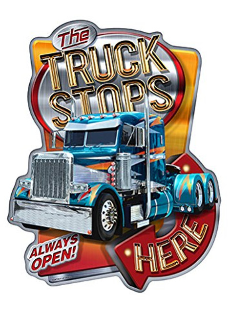 SignMission The Truck Stops Here Semi Novelty Sign   Indoor Outdoor   Funny Home Decor for Garages Living Rooms Bedroom Offices Personalized Gift Wall Plaque Decoration SignMission The Truck Stops Here Semi Novelty Sign   Indoor Outdoor   Funny Home Decor for Garages Living Rooms Bedroom Offices Personalized Gift Wall Plaque Decoration