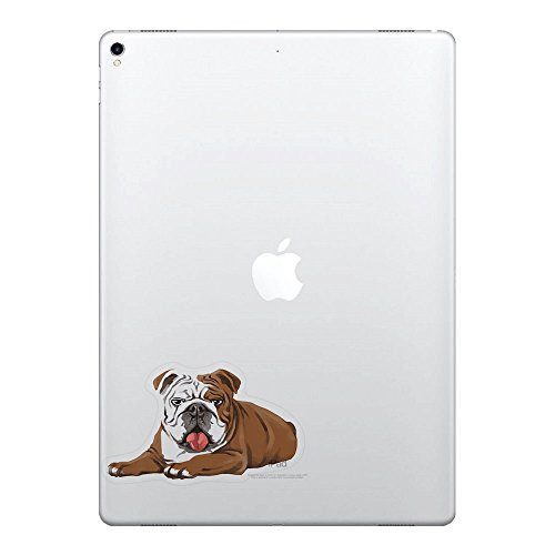 FINCIBO 5 x 5 inch Lying English Bulldog Removable Vinyl Decal Stickers for iPad MacBook Laptop  Or Any Flat Surface
