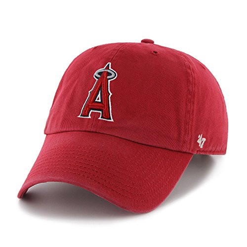 47 MLB Los Angeles Angels Brand Red Basic Logo Clean Up Home Adjustable Hat