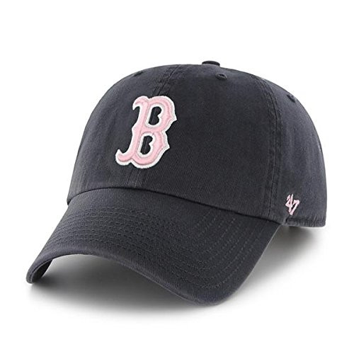 47 MLB Boston Red Sox Brand Navy Basic Logo Clean Up Navy Pink Adjustable Hat 47 MLB Boston Red Sox Brand Navy Basic Logo Clean Up Navy Pink Adjustable Hat