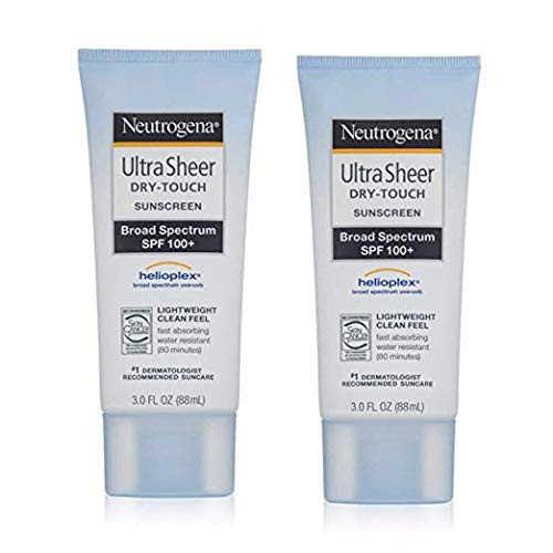 Dry Touch Water Resistant and Non Greasy Sunscreen Lotion with Broad Spectrum SPF 100   3 fl Oz   2 Pack