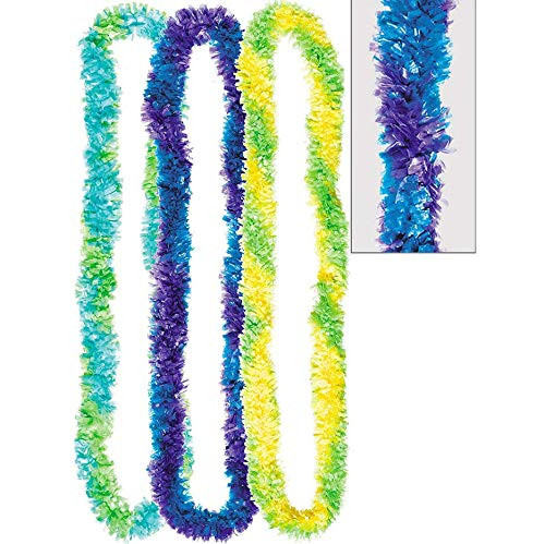 Amscan Cool Two Tone Fringe Party Leis 36  3 Ct
