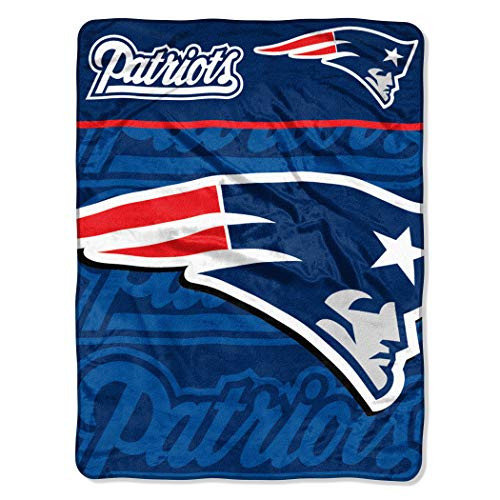 NFL New England Patriots  Livin Large  Micro Raschel Throw Blanket 46  x 60