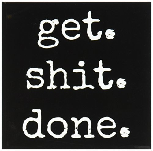 3dRose Get Shit Done White Lettering on A Black Background   Ceramic Tile Coasters Set of 4  CST 213309 3