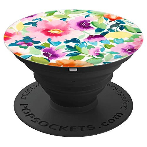 Floral Print Teal Orange Pink Flower Design Hand Holder Grip PopSockets Grip and Stand for Phones and Tablets Floral Print Teal Orange Pink Flower Design Hand Holder Grip PopSockets Grip and Stand for Phones and Tablets