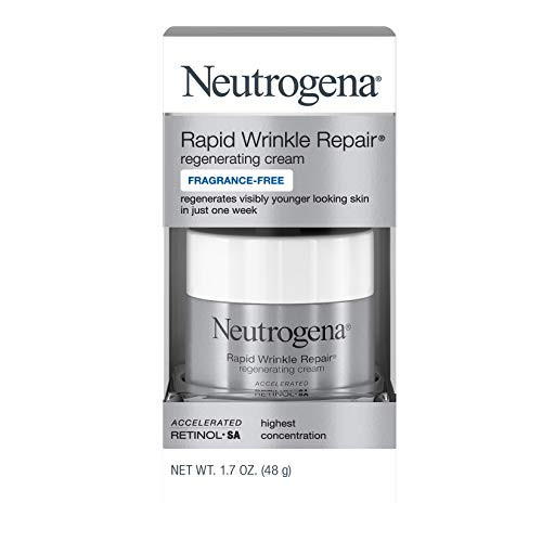 Neutrogena Rapid Wrinkle Repair Retinol Cream Anti Wrinkle Face   Neck Cream with Hyaluronic Acid   Retinol Fragrance Free Moisturizer 17 oz