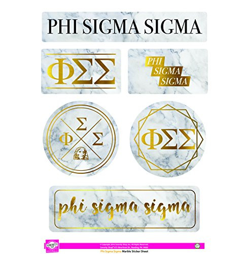 Phi Sigma Sigma   Sticker Sheet   Marble Theme