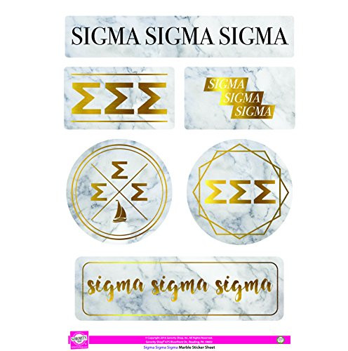 Sigma Sigma Sigma   Sticker Sheet   Marble Theme