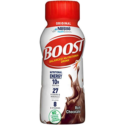 BOOST Original Complete Nutritional Drink Rich Chocolate 8 Ounce Bottle  Pack of 24