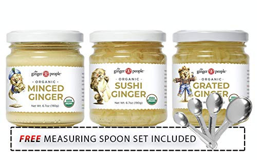Free Measuring Spoon Set  Ginger People Organic Ginger Combo  Pickled Ginger Grated Ginger Minced Ginger    67 Oz   Pack of 3