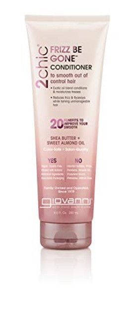 Giovanni Frizz Be Gone Conditioner Natural Hair Smoothing Formula with Shea Butter   Sweet Almond Oil Macadamia Color Safe Vegan 2chic 85 oz  Pack of 1